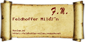 Feldhoffer Milán névjegykártya